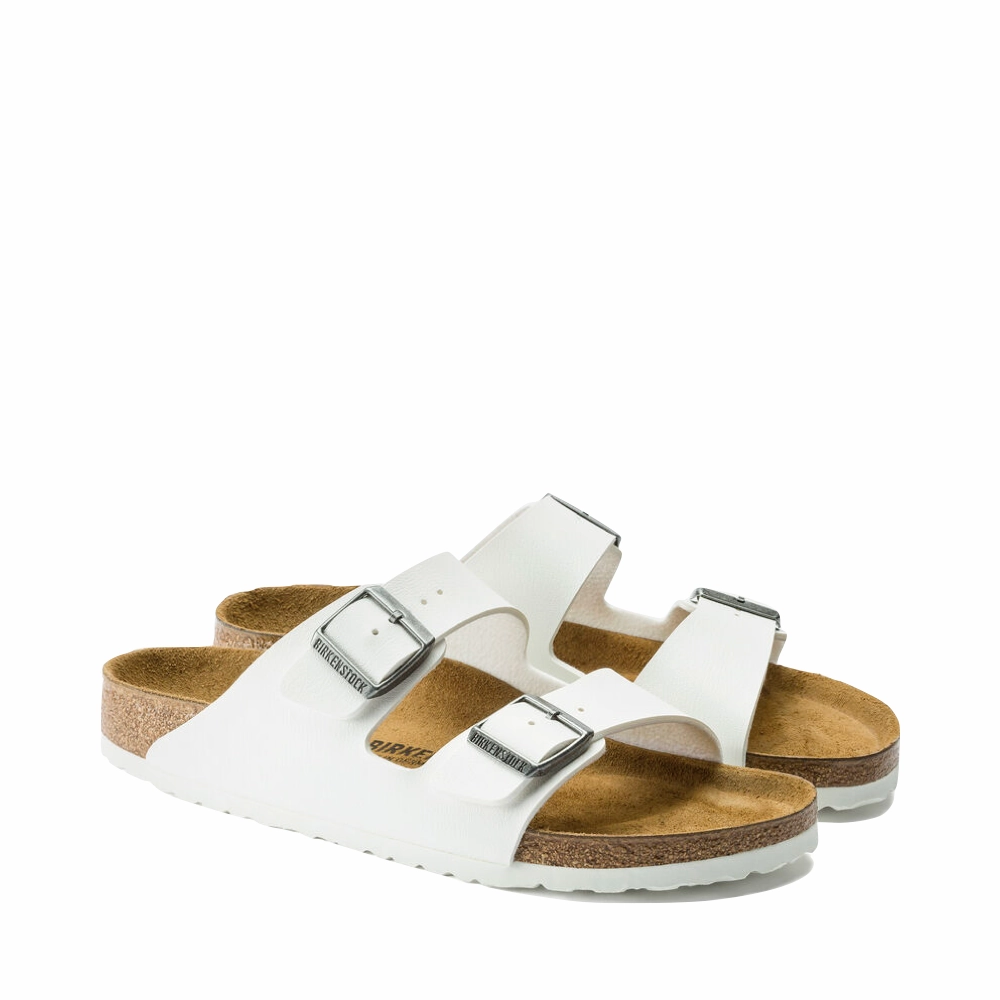 Comfort Heel Warm Keep Birkenstock Arizona Birko-Flor Sandal in White