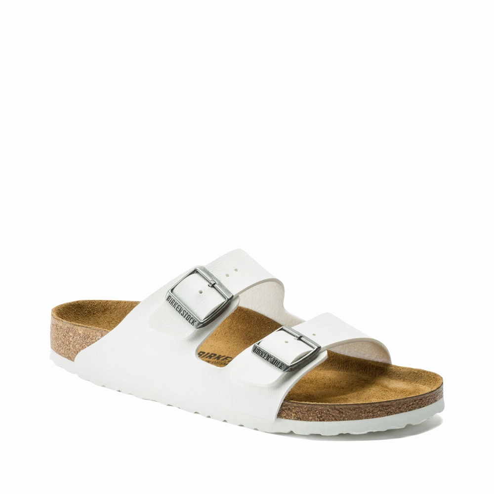 Birkenstock Arizona Birko-Flor Sandal in White Foot alignment