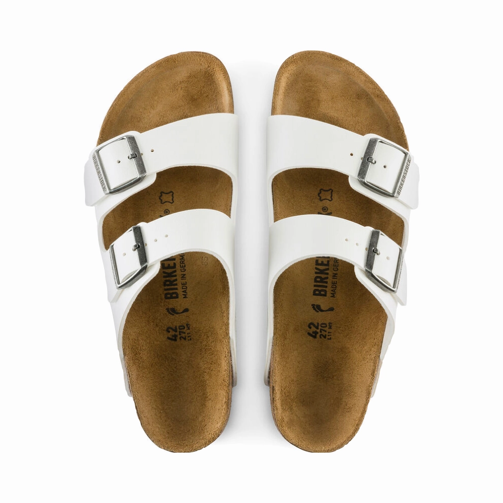 Birkenstock Arizona Birko-Flor Sandal in White Simple Edge