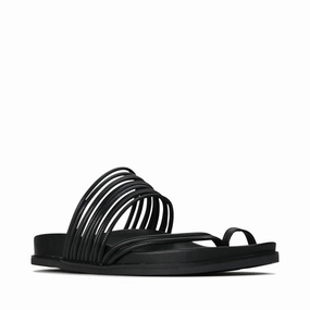 EOS Women's Carmella Toe Loop Sandal in Black Adjustable Fit Comfortable All
