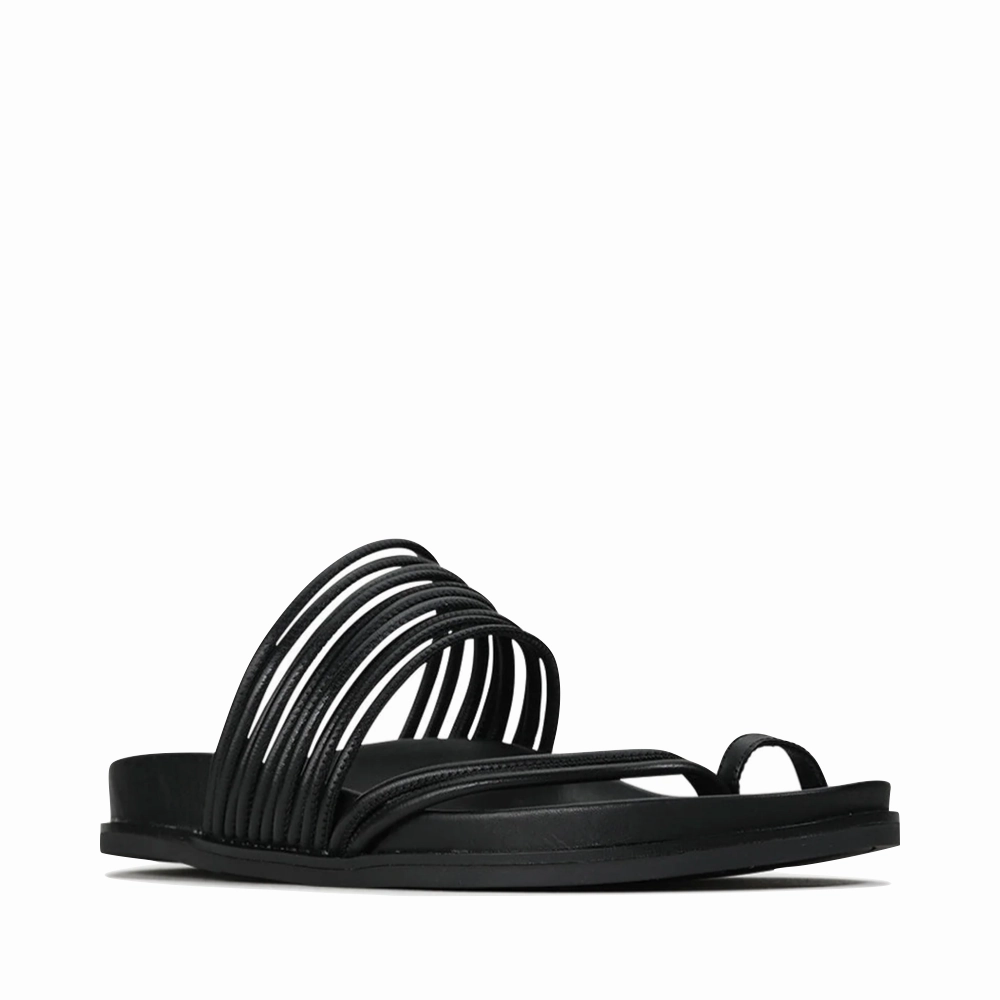EOS Women's Carmella Toe Loop Sandal in Black Adjustable Fit Comfortable All