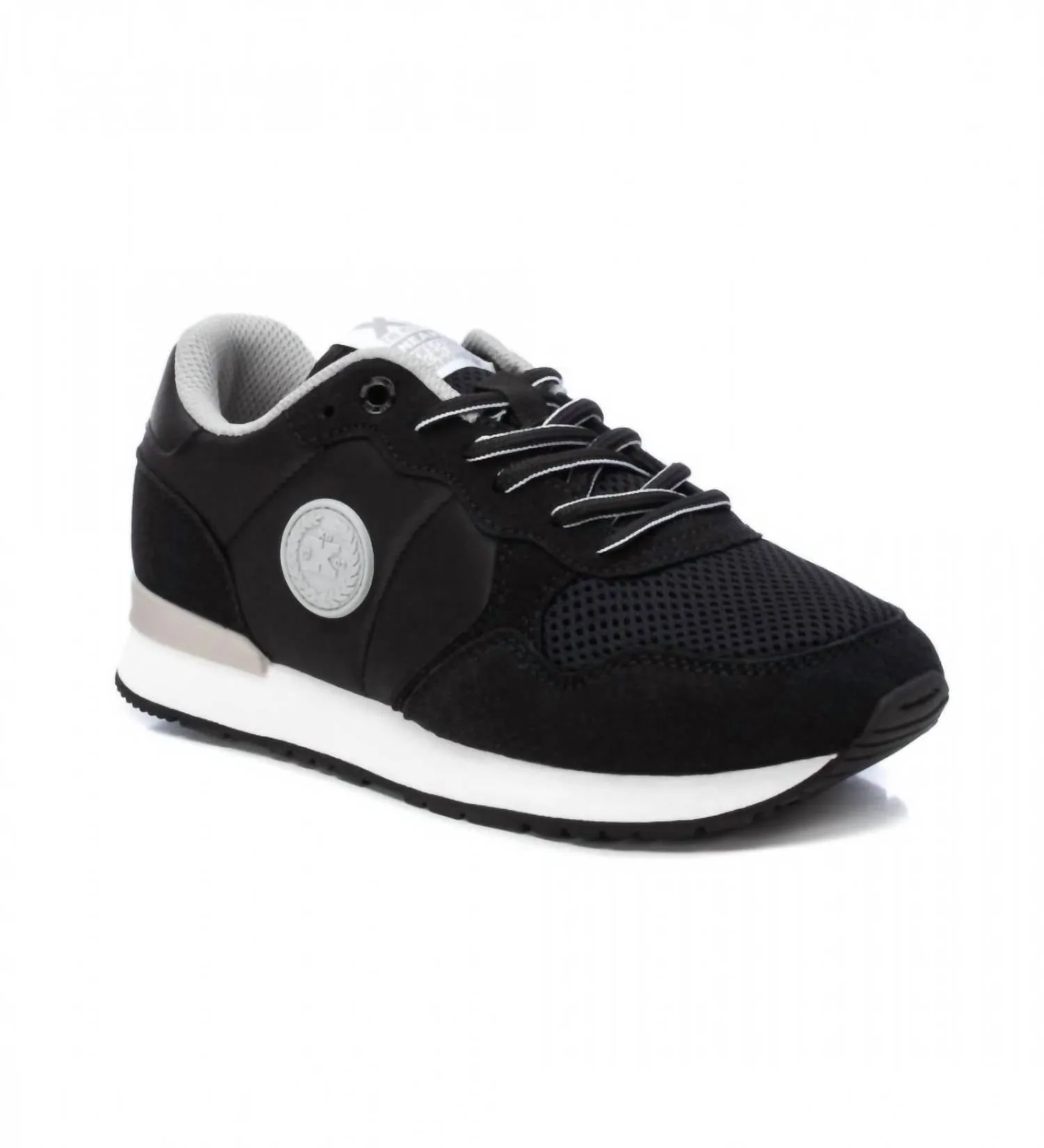 Wide Toe Box Option Street Comfort Women's Lace-Up Sneakers In Black