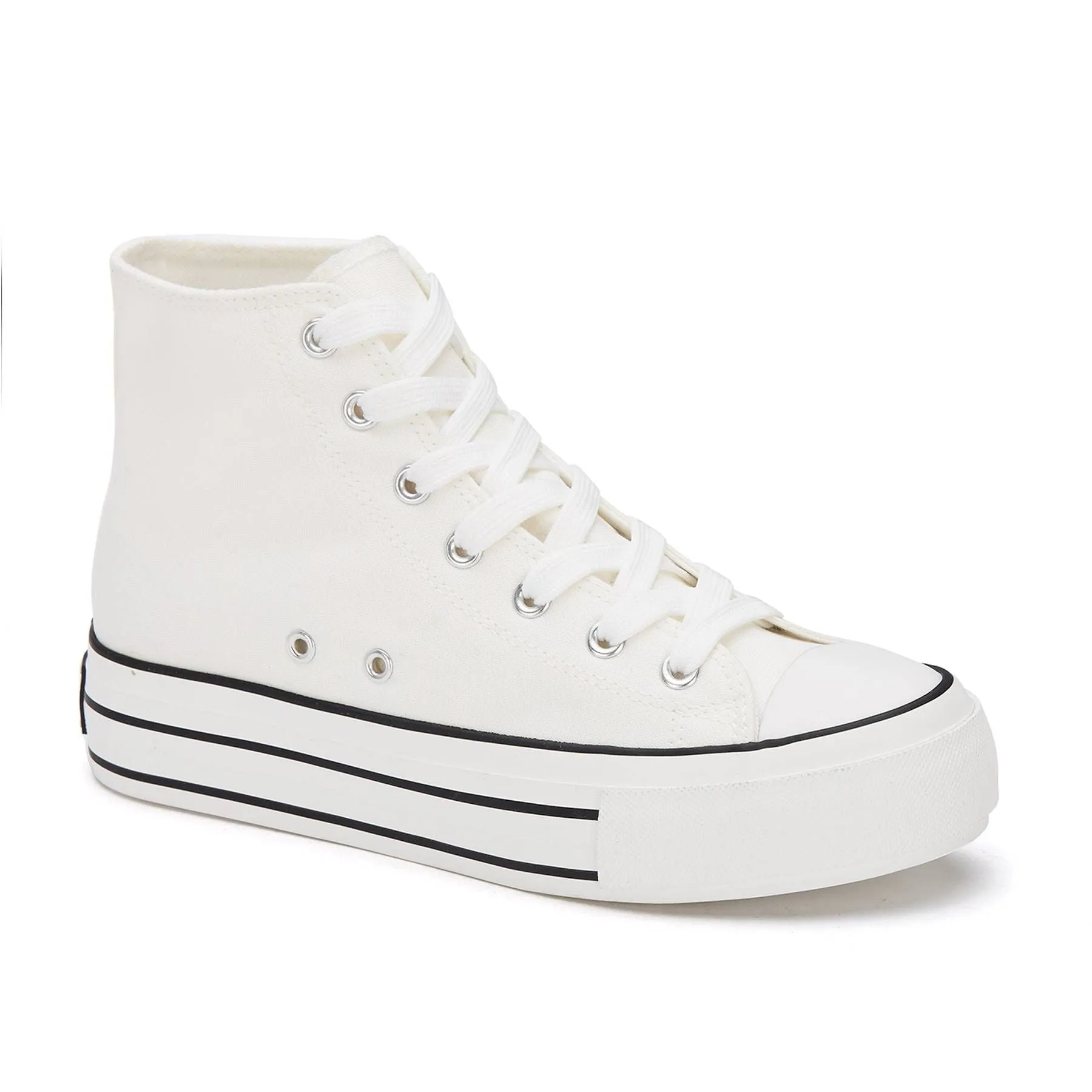 Andrea Canvas Sneaker Boots With Platform Vibe Street