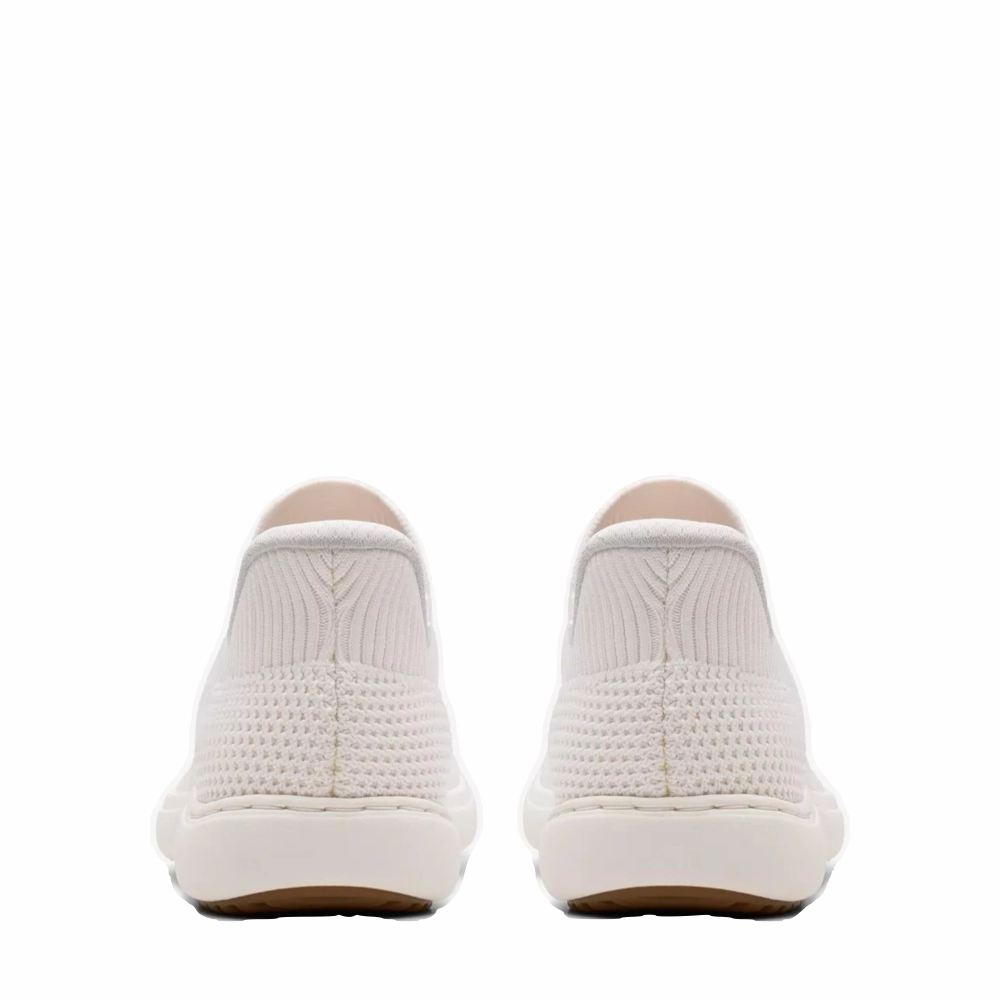 Clarks Women's Nalle Step Knit Slip On in White Farm Step