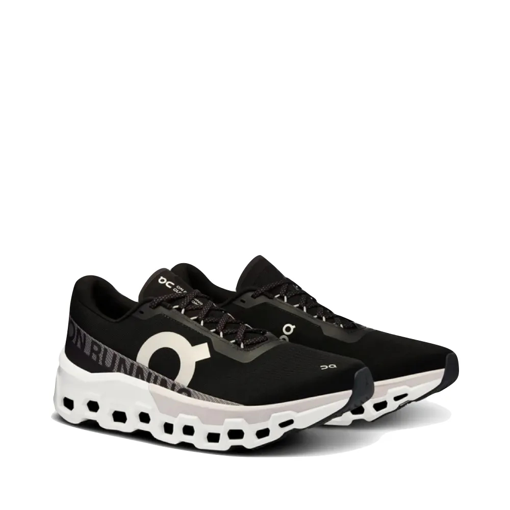On Men's Cloudmonster 2 Sneaker in Black/Frost Minimalist Design Philosophy