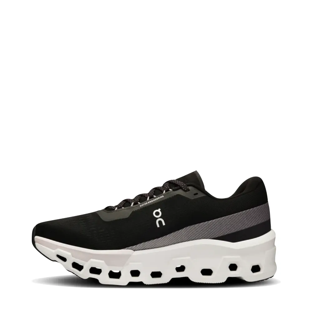 On Men's Cloudmonster 2 Sneaker in Black/Frost Dynamic Fit City Proof
