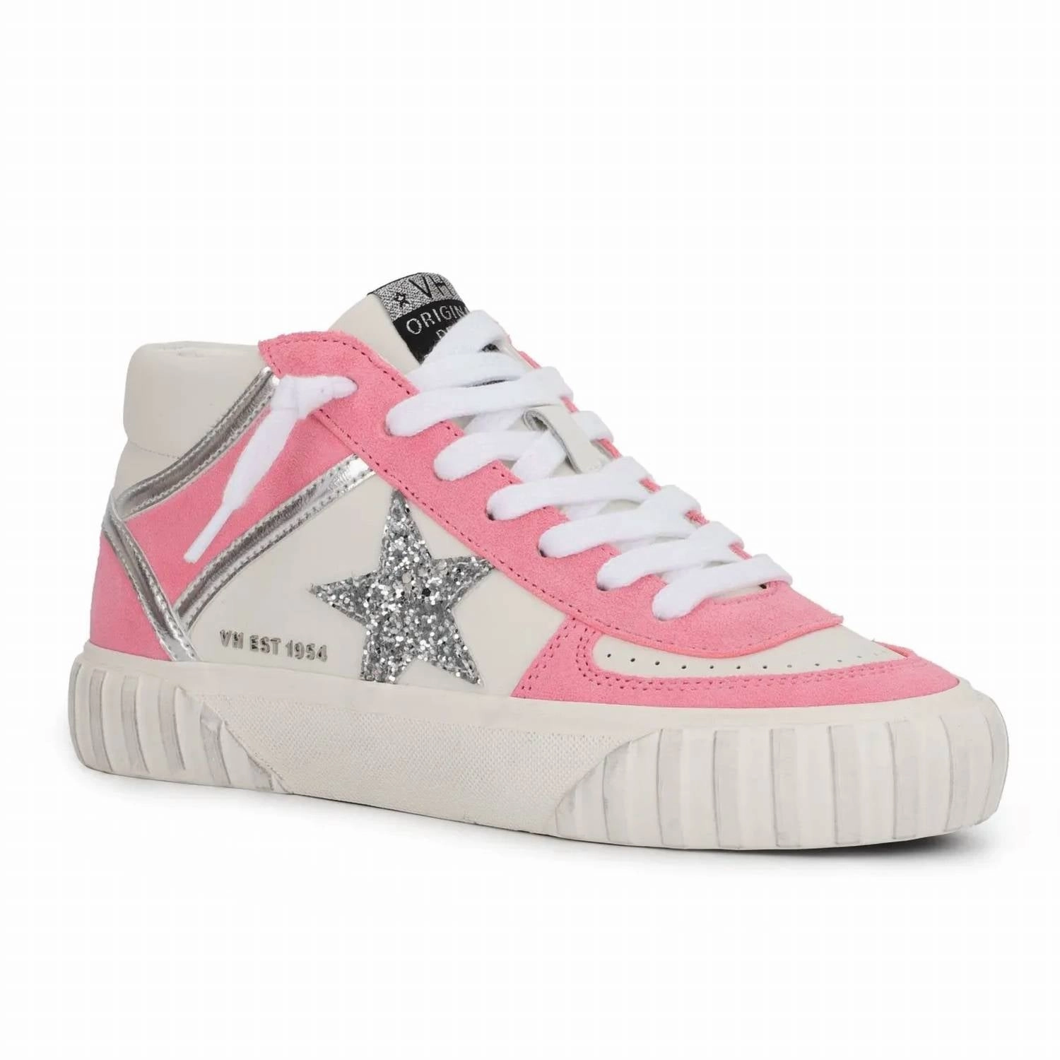 Women's Mid Top Sneakers In Always Pink Pop Reflective Light Step