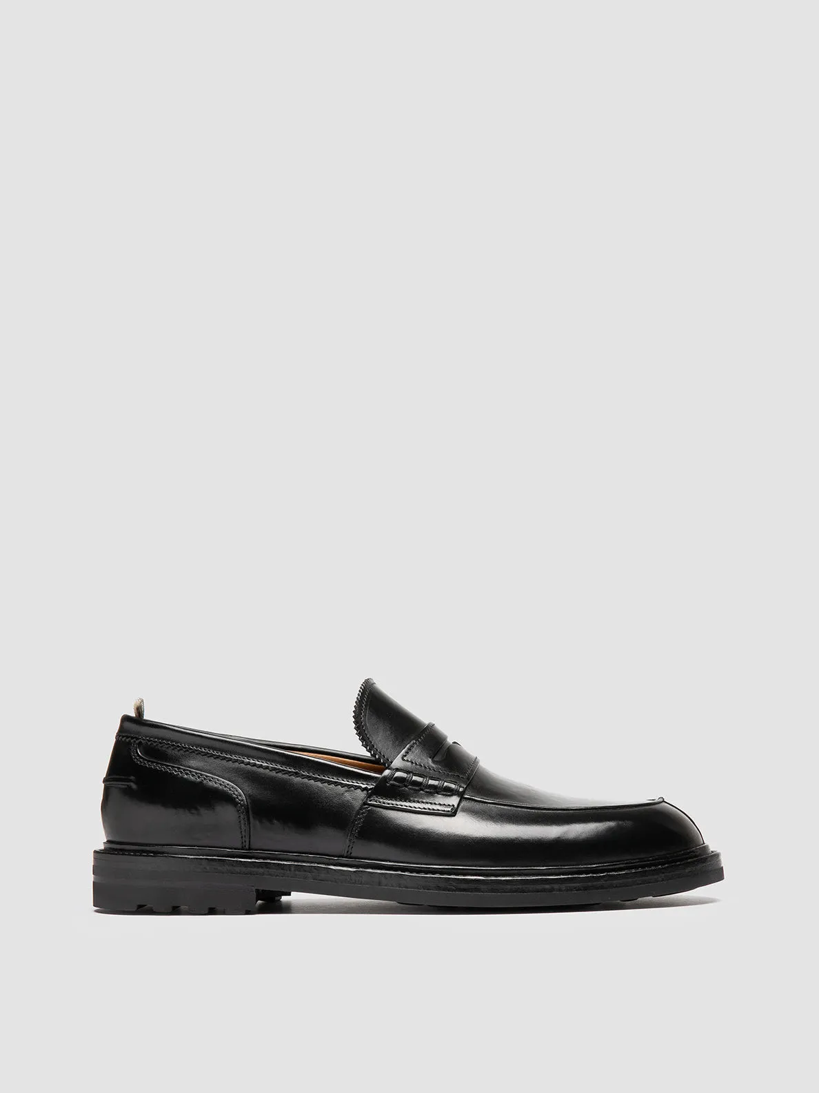 SAX FLEXI 001 - Black Leather Penny Loafers Trend Dash