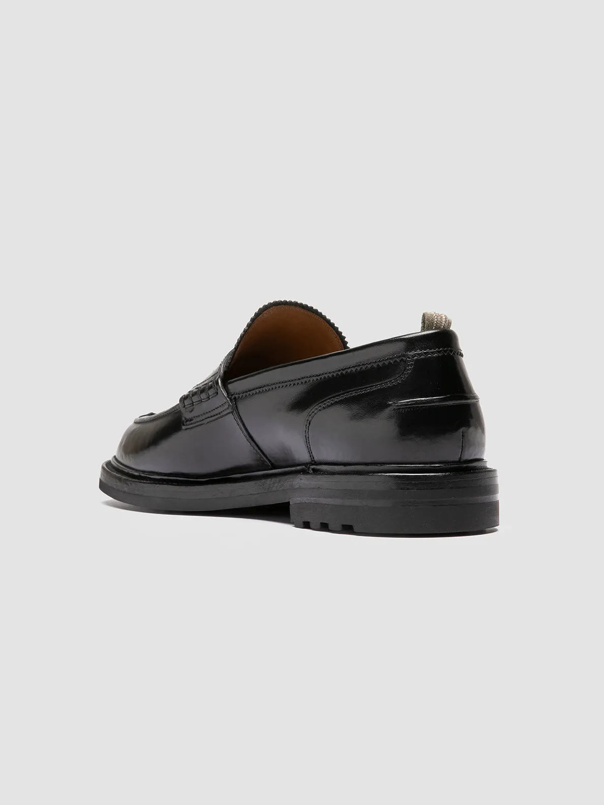 SAX FLEXI 001 - Black Leather Penny Loafers Path Guard