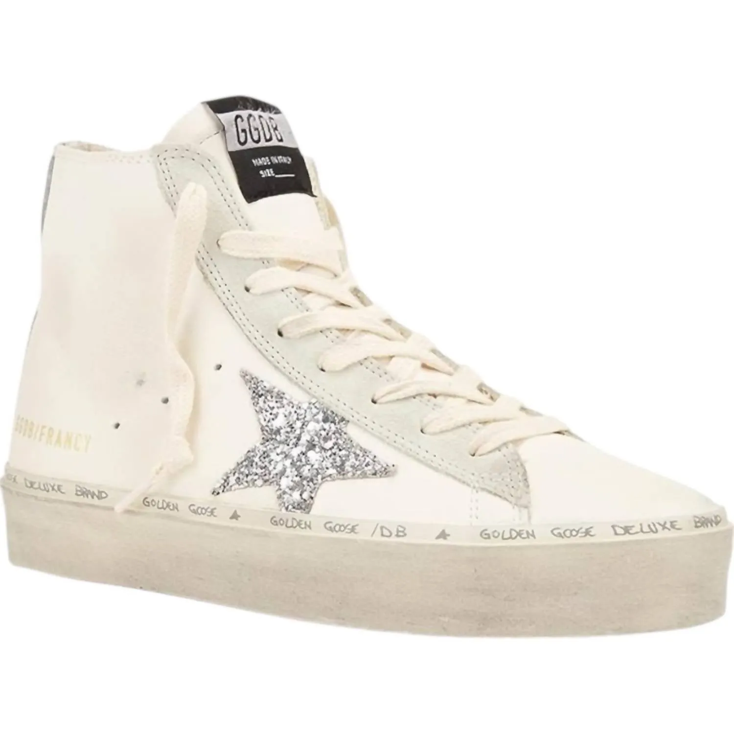 Women's Hi Francy Sneakers In White/ice/silver Midsole Cushion