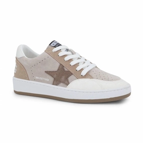 Elastic Strap Padded Heel Counter Women's Destiny Sneaker In Taupe