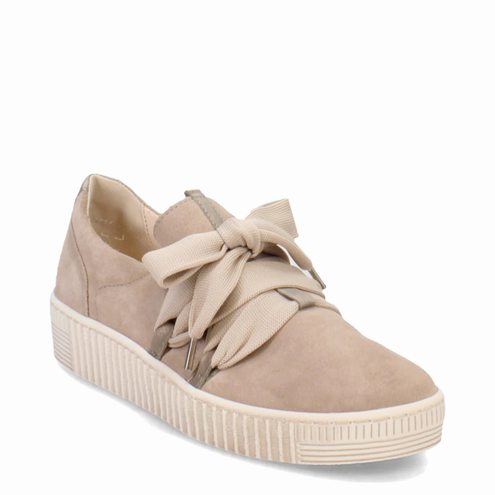 Zip Design Comfort Ankle Gabor Women's Bow Sneaker in Eclisse Taupe