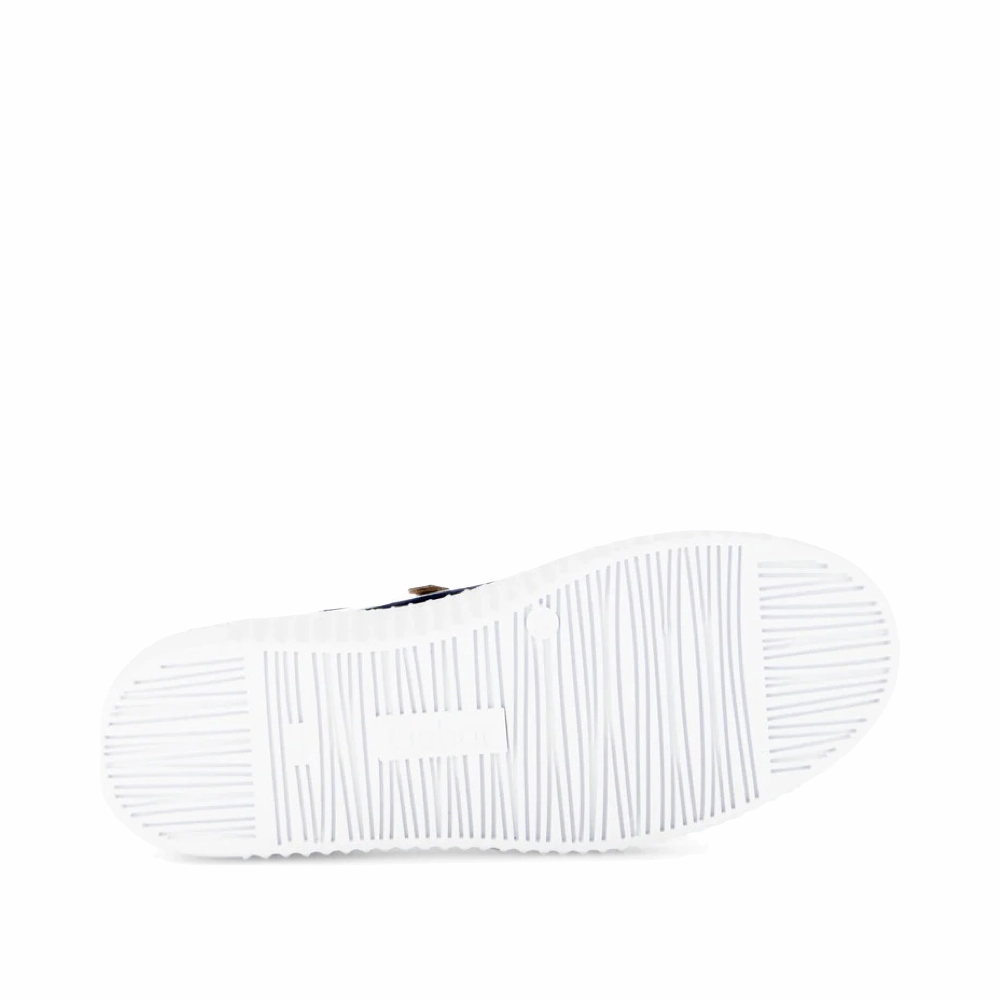 LaceUp Gabor Women's Double Zip Tie Sneaker in Weiss/Marine/Lion White/Navy/Tan