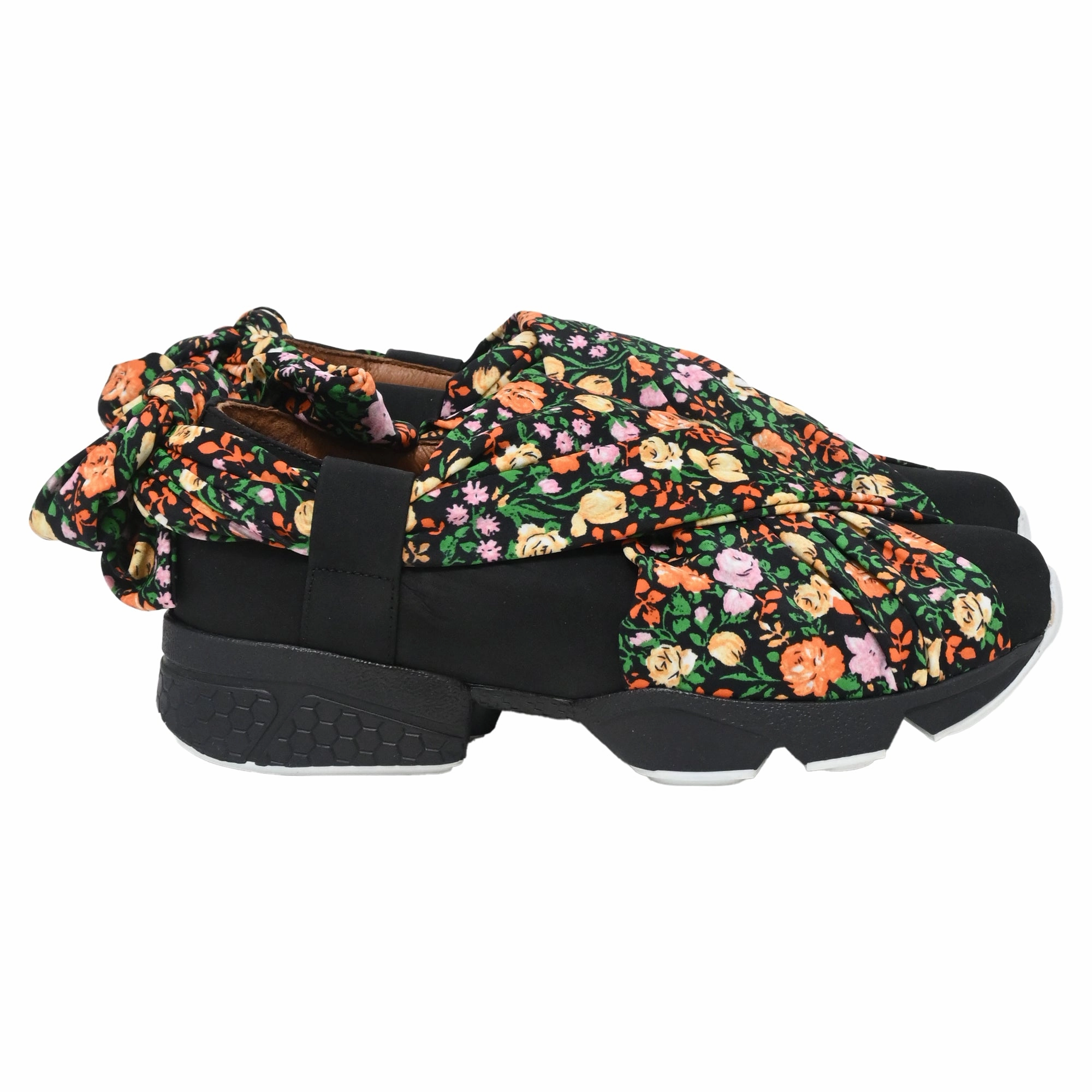 Ganni Ebba Trainers In Floral Print Cotton Bold Choice