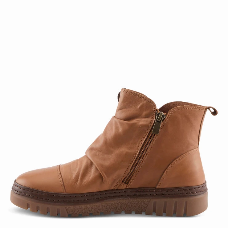 quick dry Spring Step Women's VanDis Low Leather Zip Boot in Camel