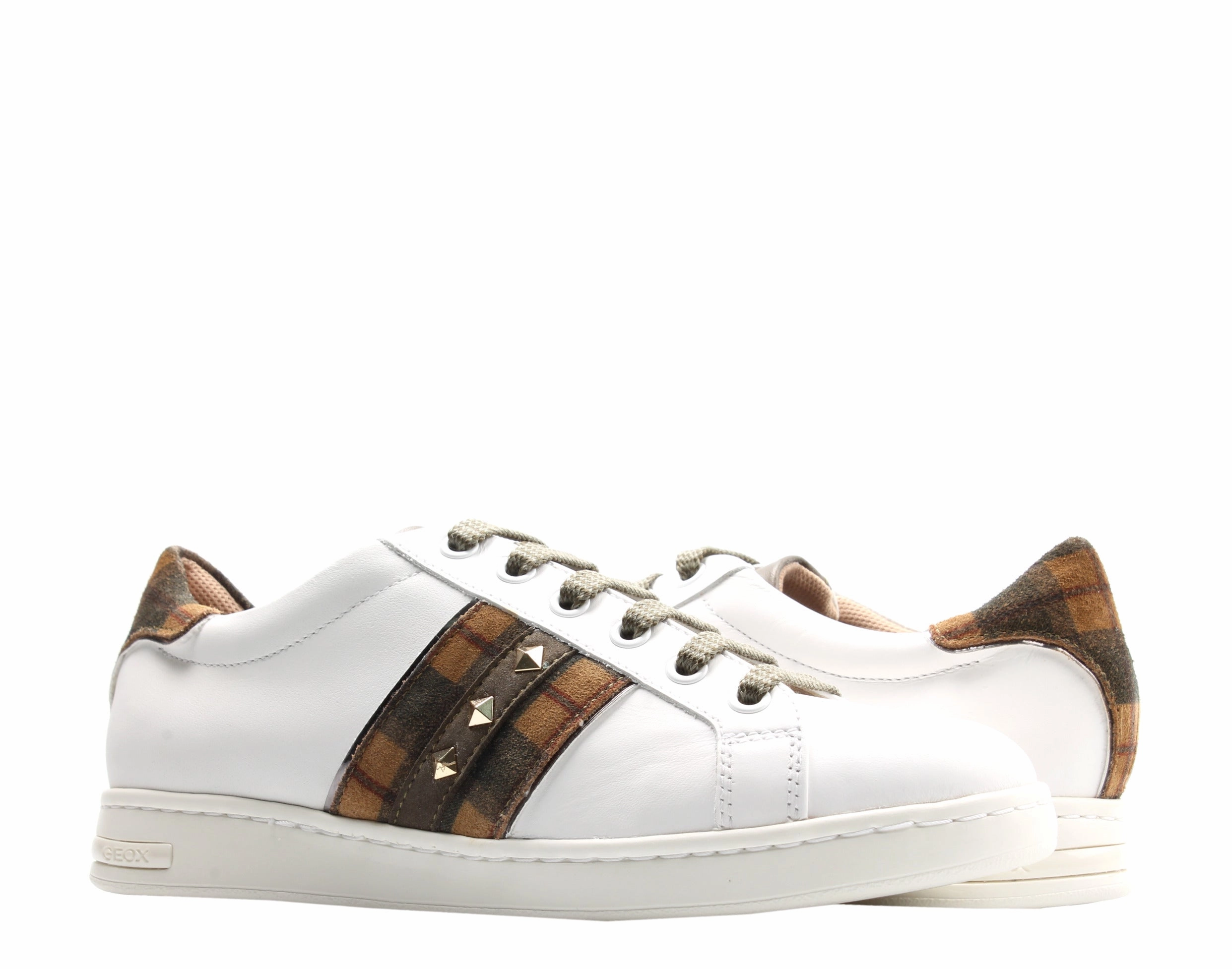 Geox Jaysen Leather and Printed Suede Women's Sneakers D041BC-085BS-C0167 Shock Dissipating ergonomic