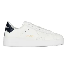 Street Active Golden Goose Purestar White Star and Navy Heel Tab Women's Sneakers
