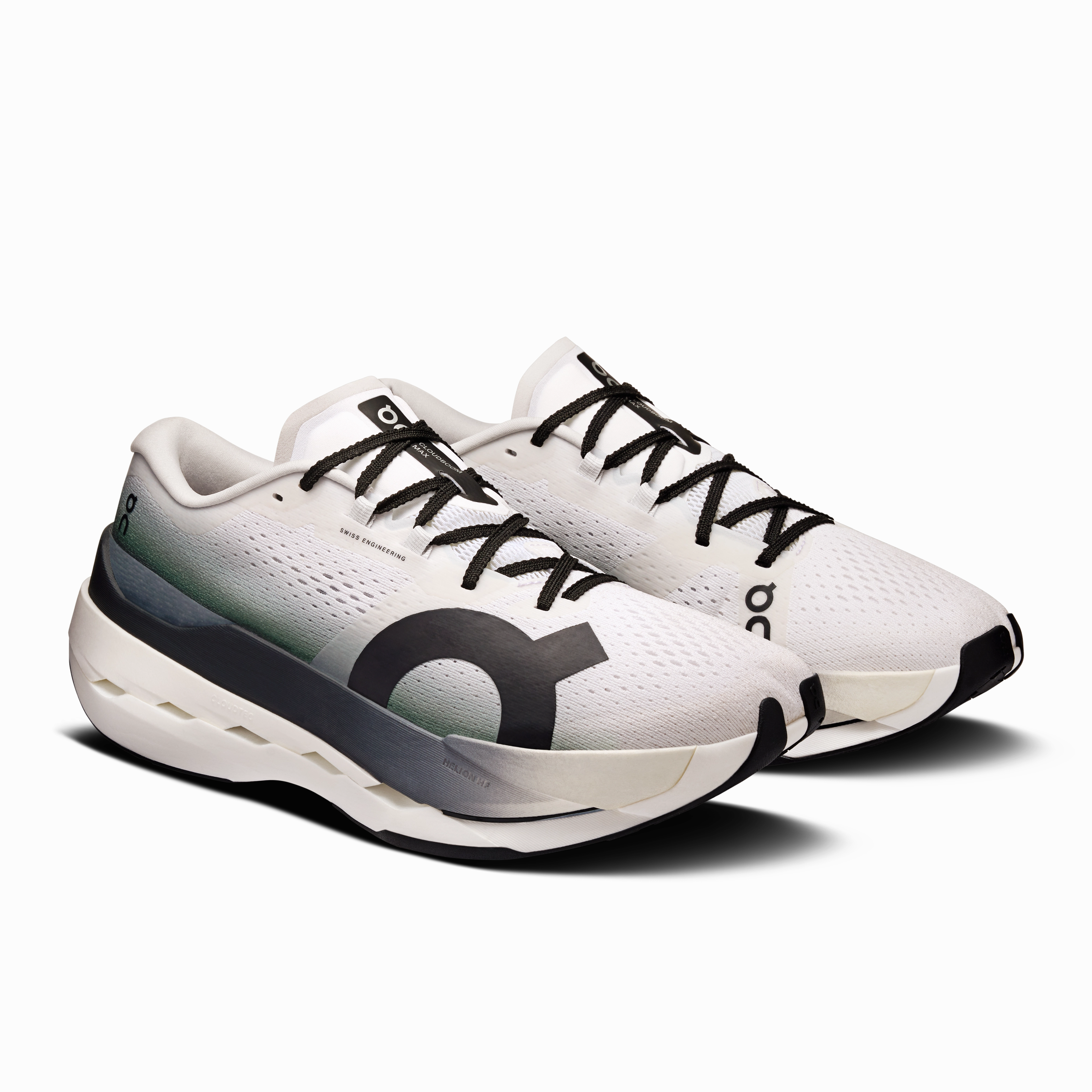 On Running Men's Cloudboom Max Shoes - White / Black road use store - brand running gear