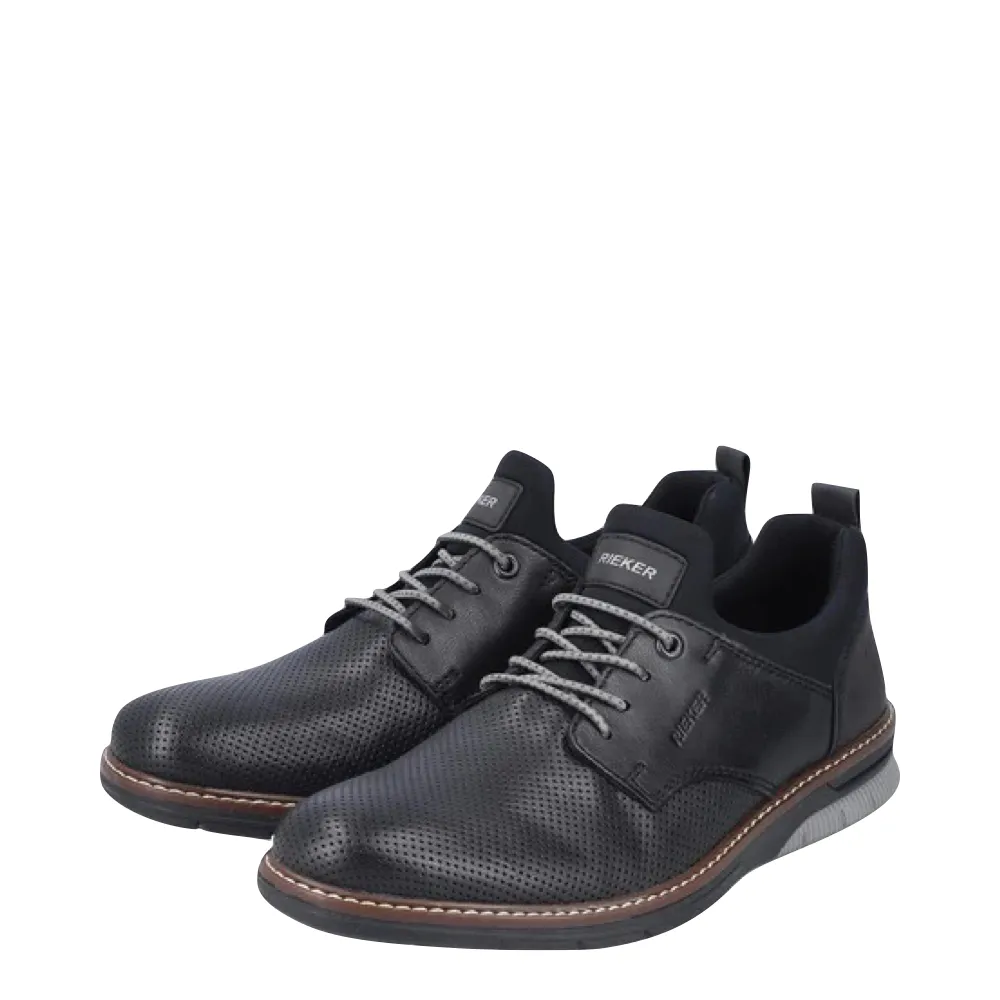 Rieker Men's Dustin 50 Perfed Shoe in Black Cruise Walk
