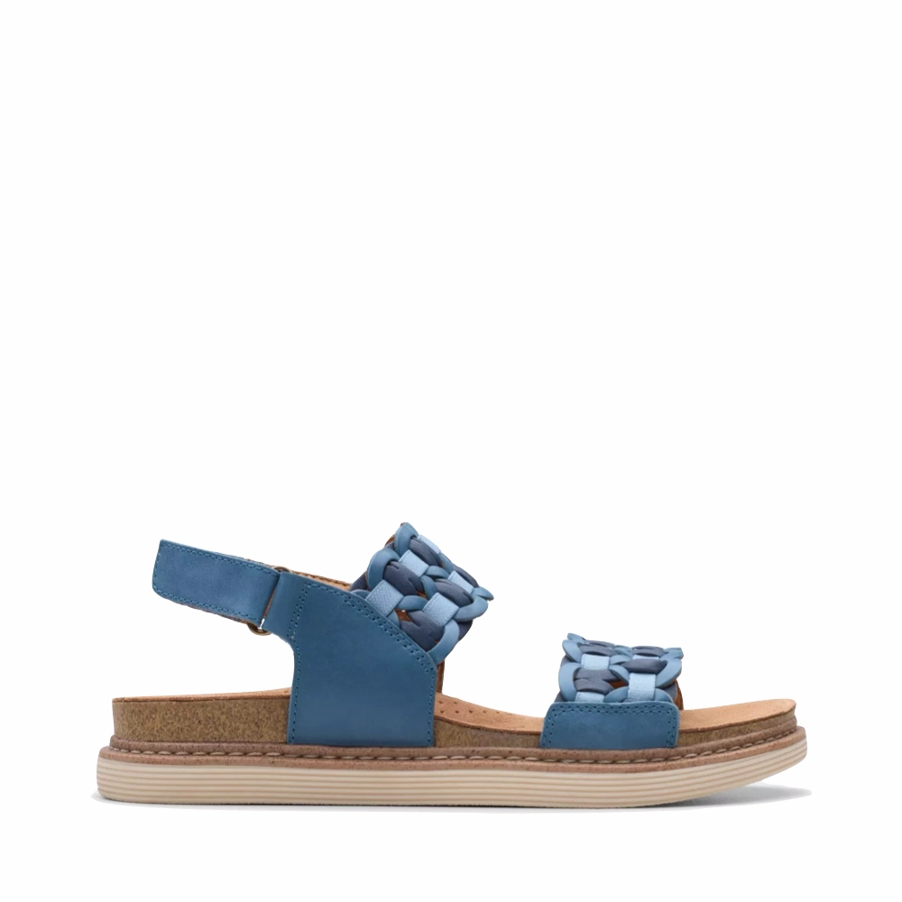 Fun run Flexible Footwork Clarks Women's Arwell Glide Sandal in Blue Combination