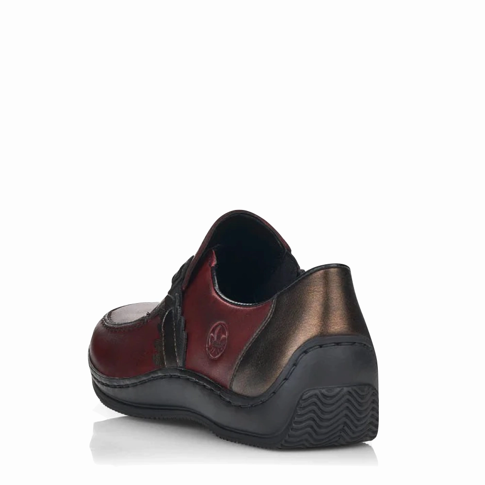 Rieker Women's Celia 59 Slip On in Wine Red Lake Path