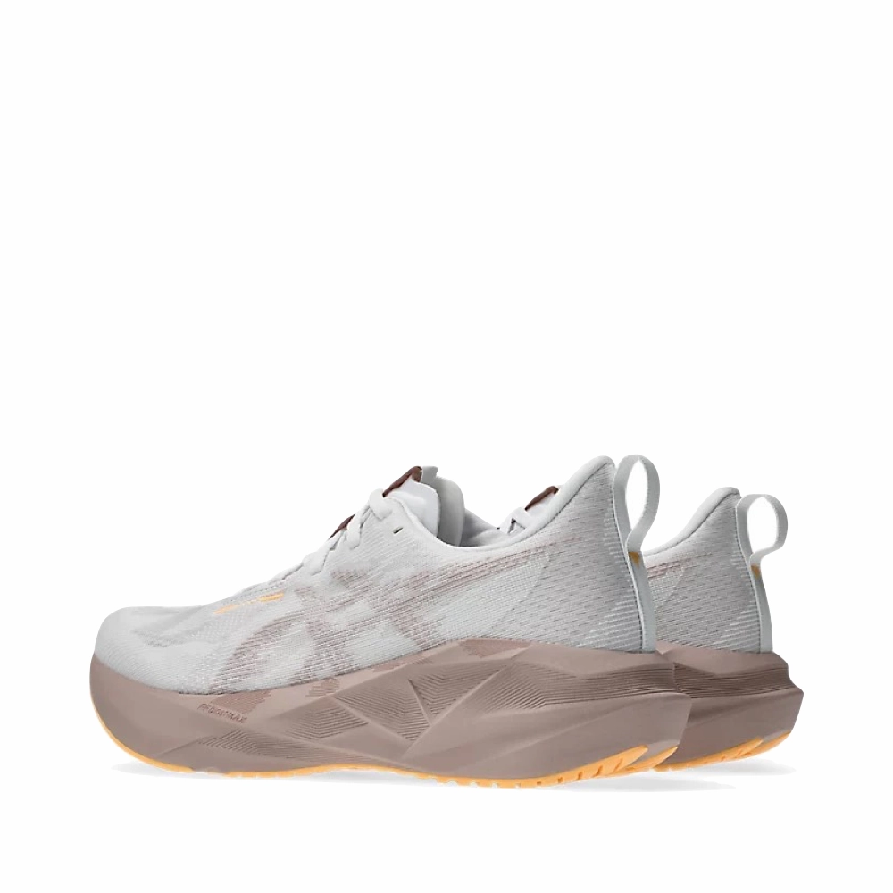 Comfortable Forefoot Asics Women's Novablast 5 Sneaker in White/Fawn