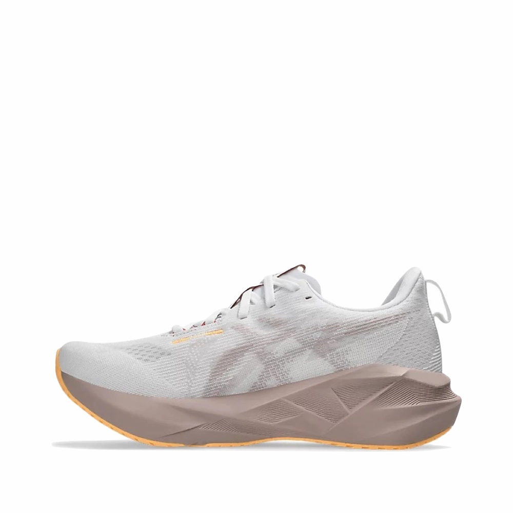 Asics Women's Novablast 5 Sneaker in White/Fawn Indoor Wear