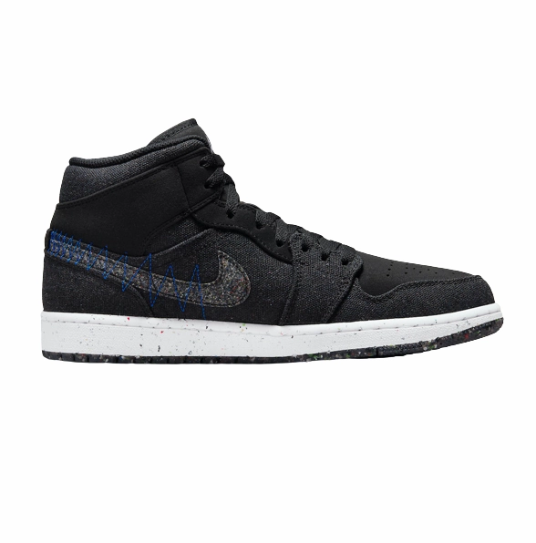 running in a swimming pool area shoes Nike Men's Air Jordan 1 Mid Crater Shoes - Black / Racer Blue / White / Multi-Color