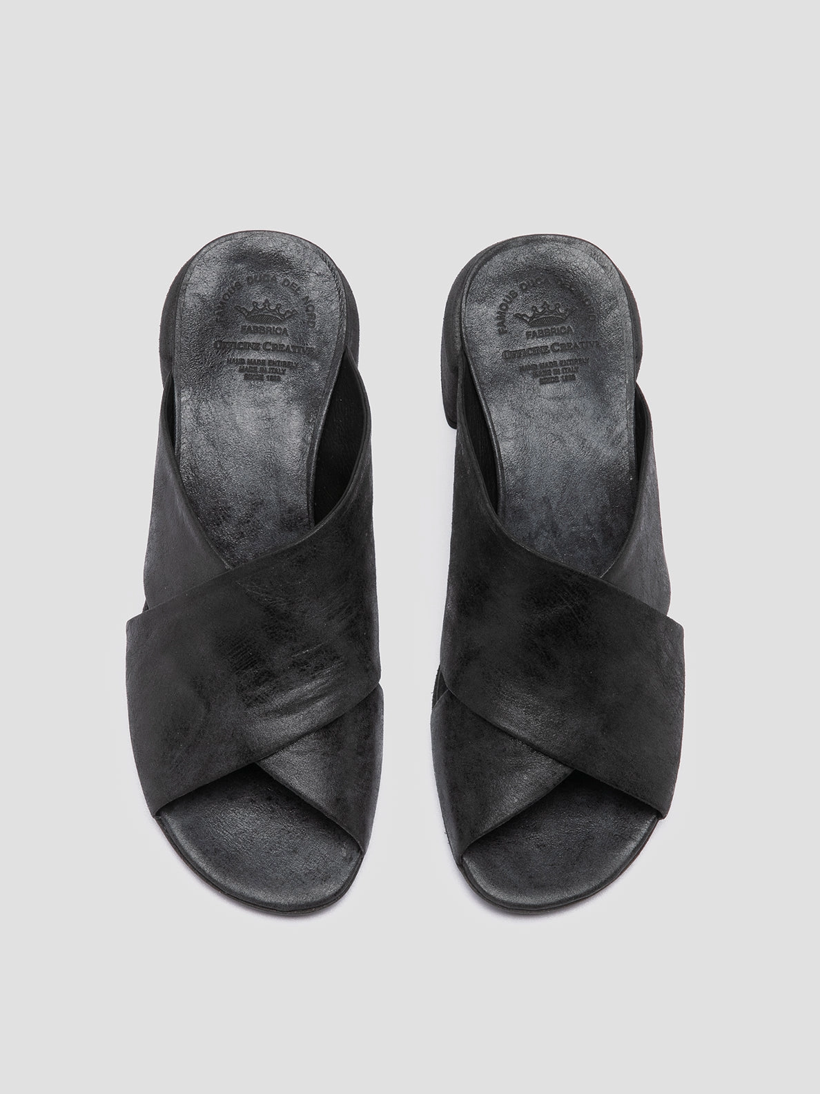 Urban Escape HADRY 007 - Black Leather Slide Sandals