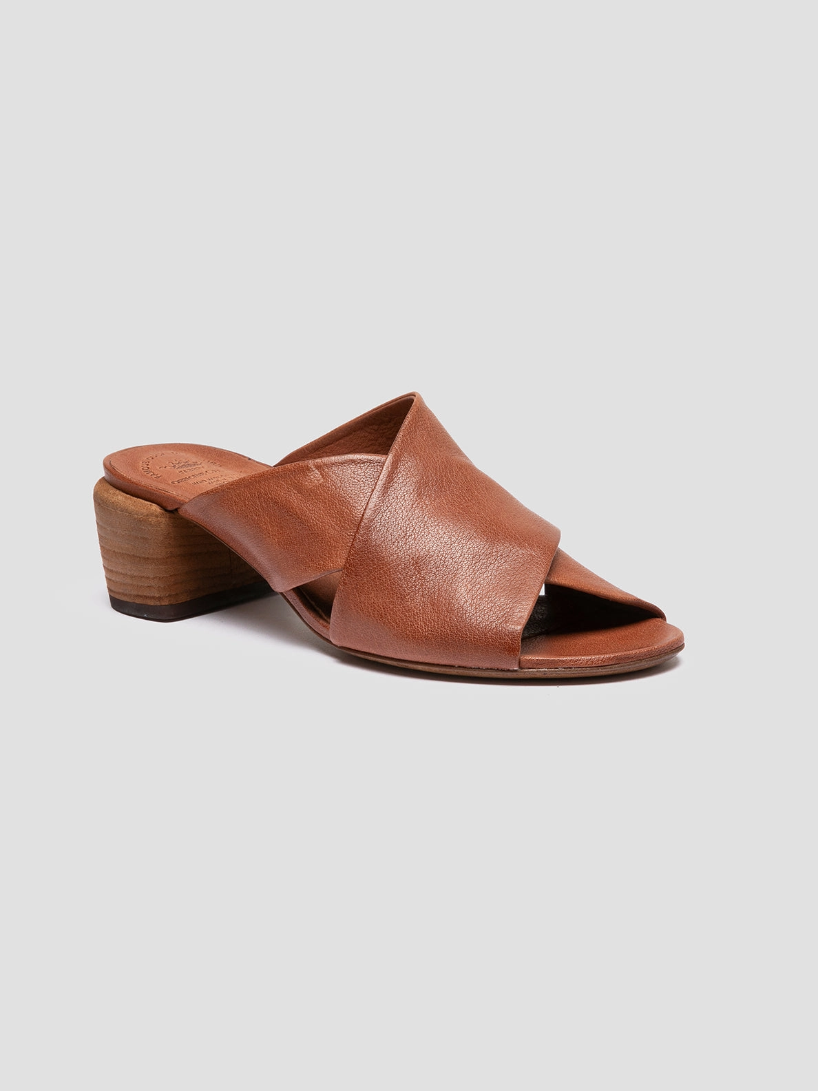 HADRY 007 - Brown Leather Slide Sandals Air Motion