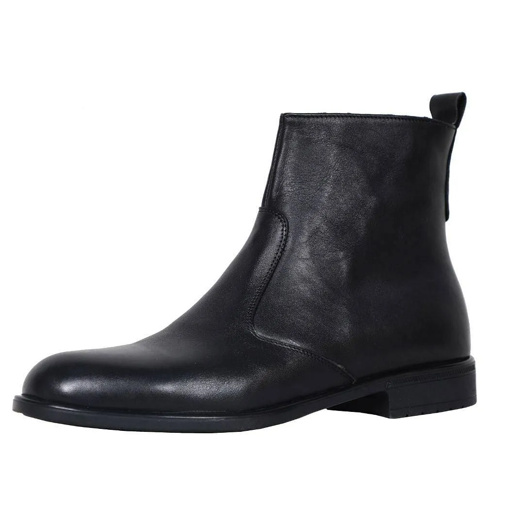 The Chiaro - Men's Italian Leather Dress Boots With Zipper (Signature) Edge Core Skill Work