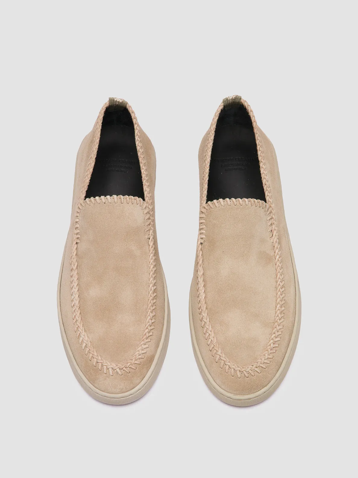 HERBIE 011 - Beige Suede Penny Loafers Polished Profile Light Lane