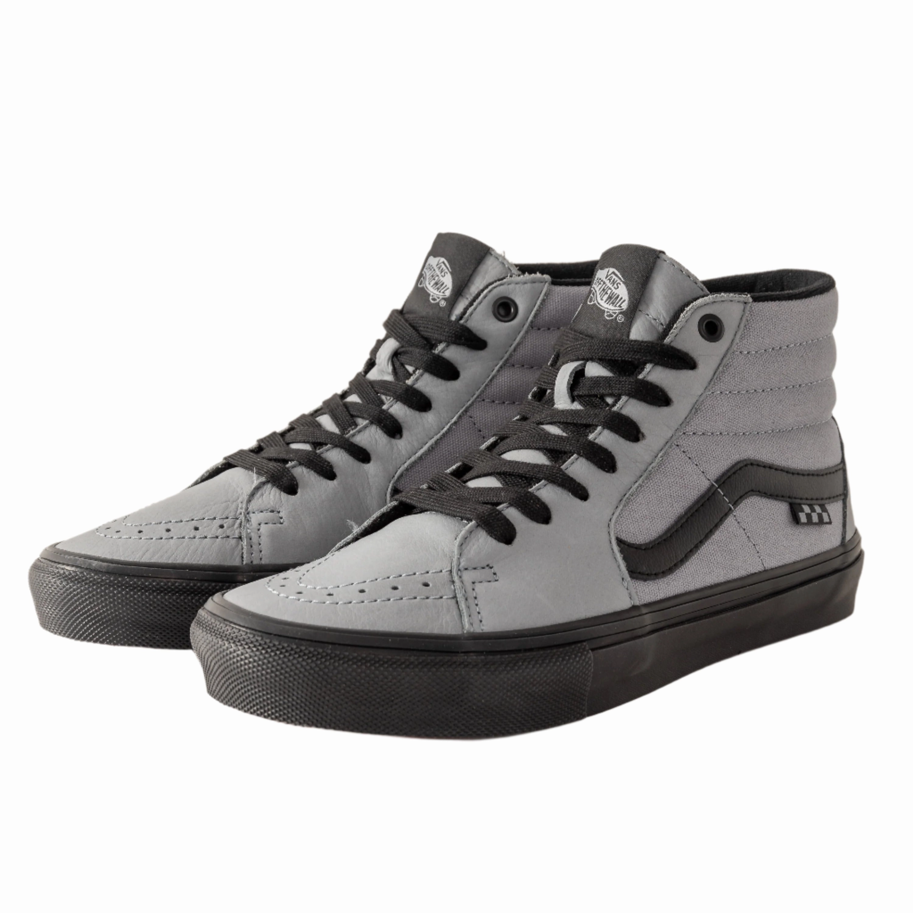 breathable mesh shoes Vans - Skate Sk8-Hi (Nubuck Washed Blue/Black) *SALE