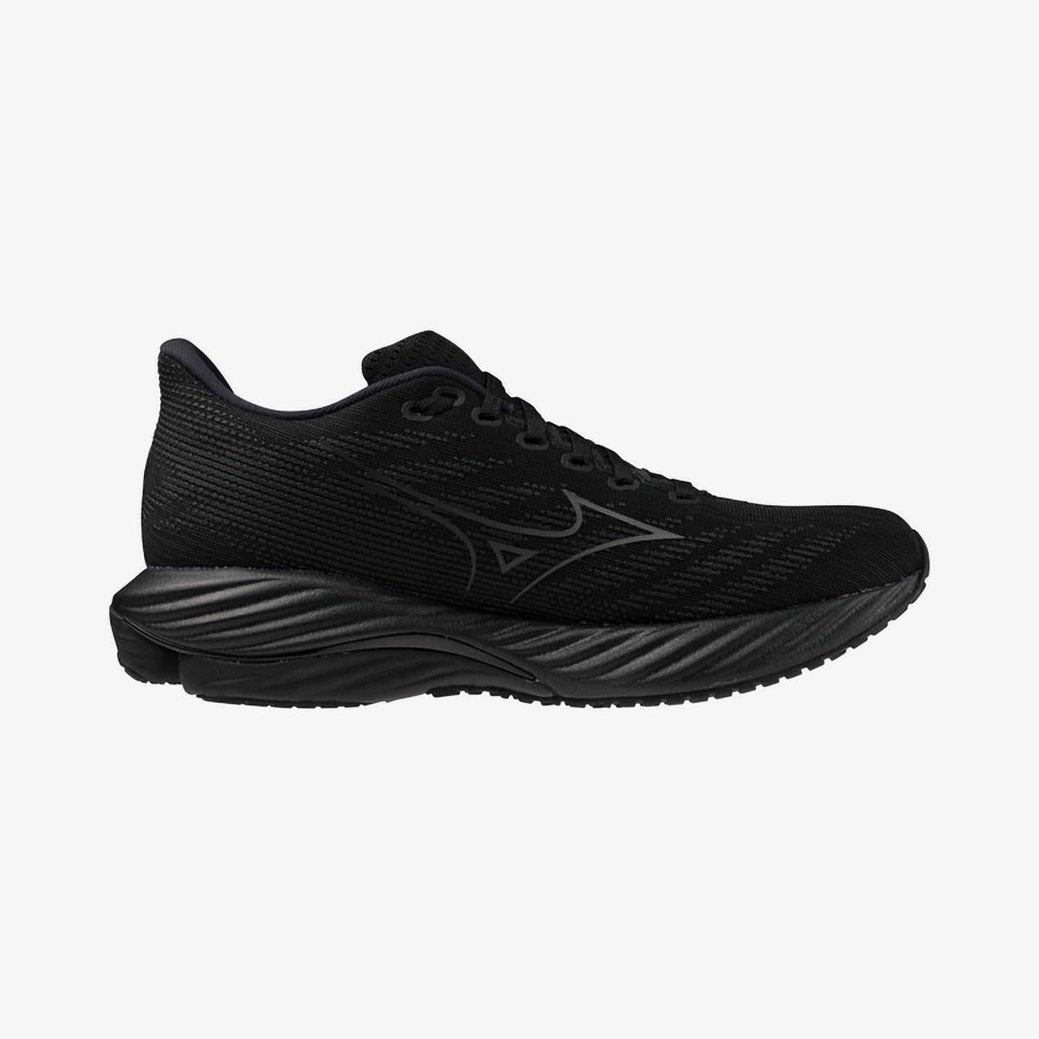 Women's Wave Rider 28 Sneakers In Black/quiet Shade Orthotic Friendly Design Rebound Boost Technology