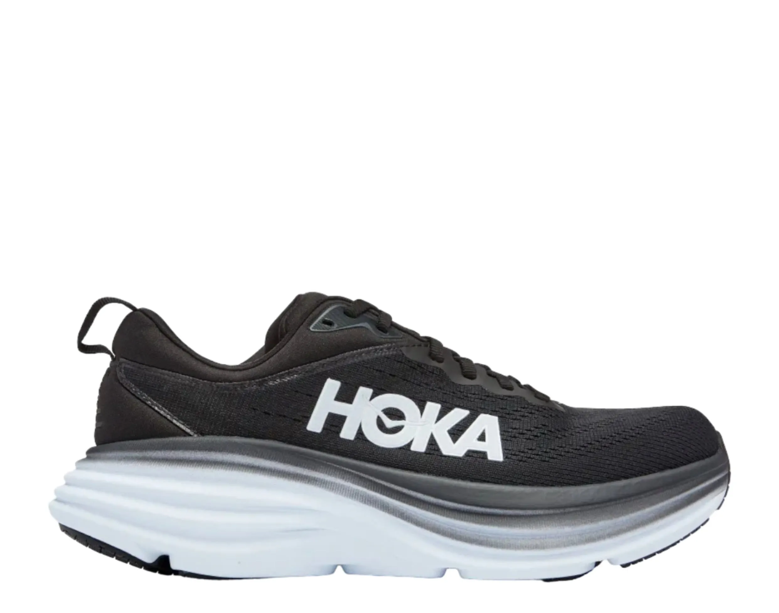 Hoka Bondi 8 Black/White Women's Running Shoes 1127952-BWHT Supportive Comfort Adaptive Shape