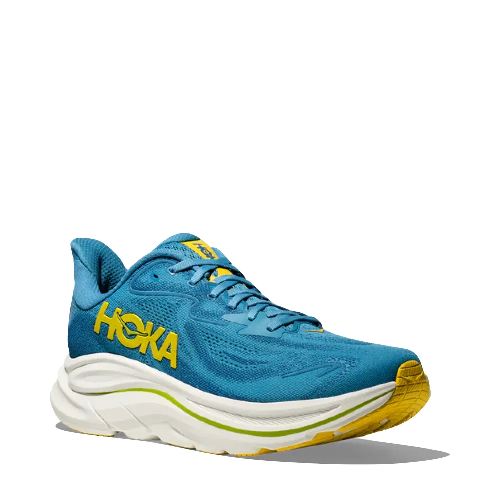 Hoka Men's Clifton 10 Sneaker in Alpine Blue/Foggy Night Dodge Step