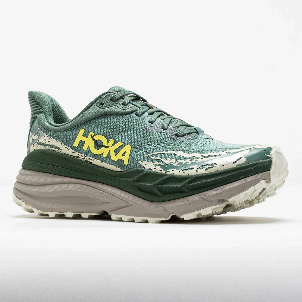 Meadow Path Feel Fresh Hoka Men's Stinson 7 Sneaker in Fern/Cement Grey