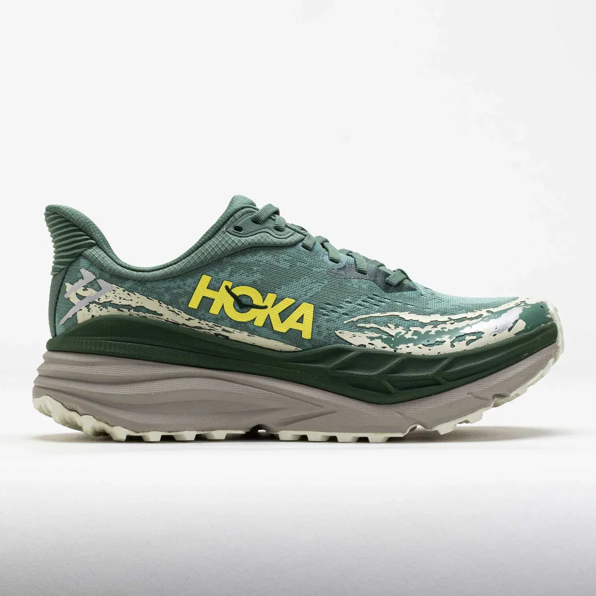 Hoka Men's Stinson 7 Sneaker in Fern/Cement Grey Street Look Foot Wellness