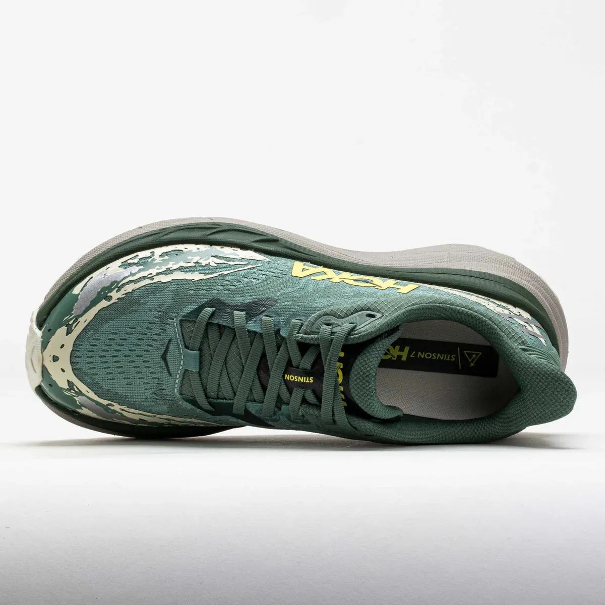 Hoka Men's Stinson 7 Sneaker in Fern/Cement Grey Go Mode Unisex Design