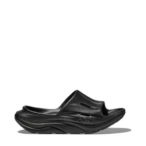 Hoka Ora Recovery Slide 3 Sandal in Black Mountain Run Strong Stride