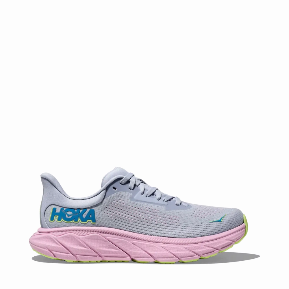 Hoka Women's Arahi 7 Sneaker in Gull/Pink Twilight Agile Comfort