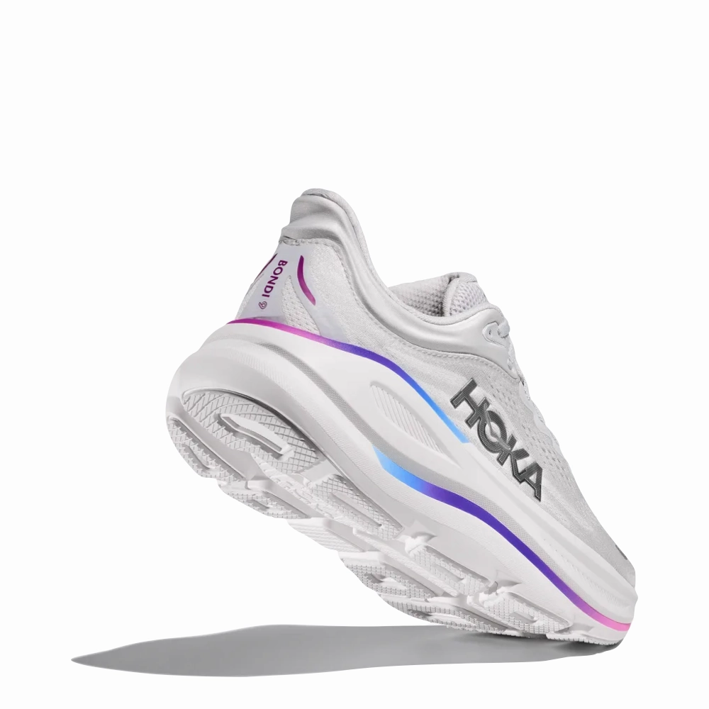 Evening Pace Hoka Women's Bondi 9 Sneaker in Cosmic Grey/White