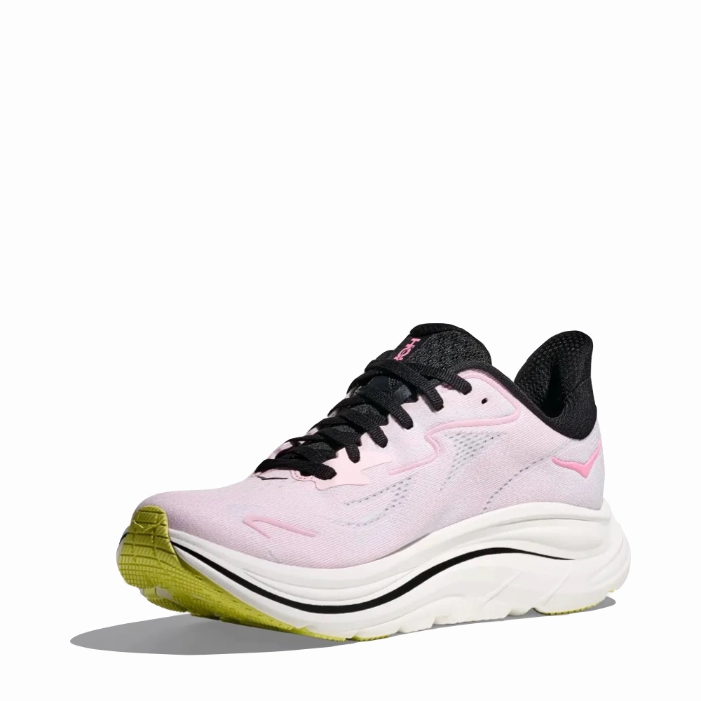 Hoka Women's Clifton 10 Sneaker in Carnation/Starlight Glow Pure Motion Low Profile Design