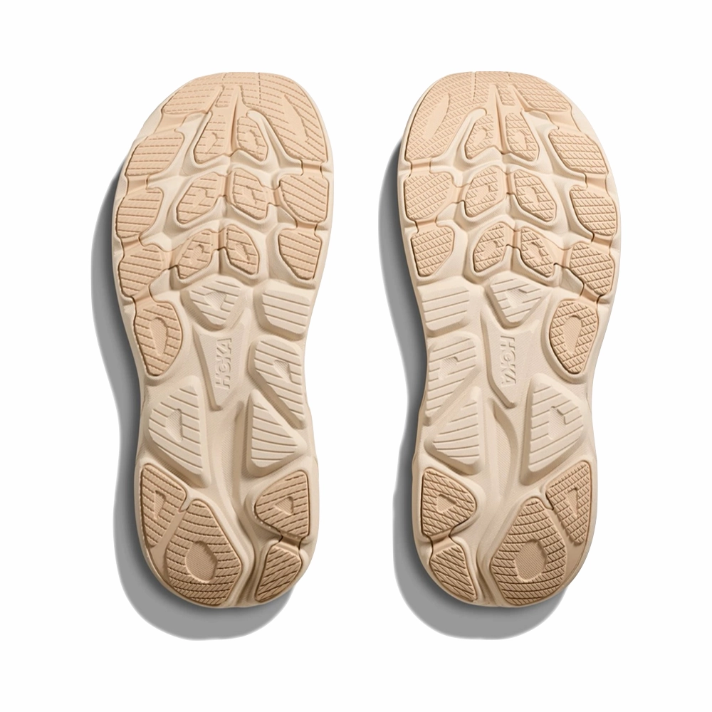 Hoka Women's Clifton 10 Sneaker in Vanilla/Birch Textile Upper Stretchable Upper