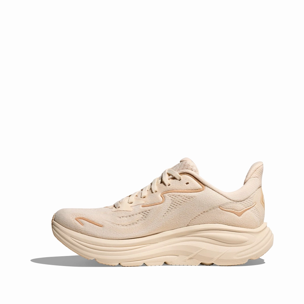 Hoka Women's Clifton 10 Sneaker in Vanilla/Birch Active feel