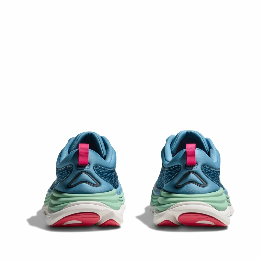 River Trek Hoka Women's Gaviota 5 Running Sneaker in Alpine Blue/Jadeite