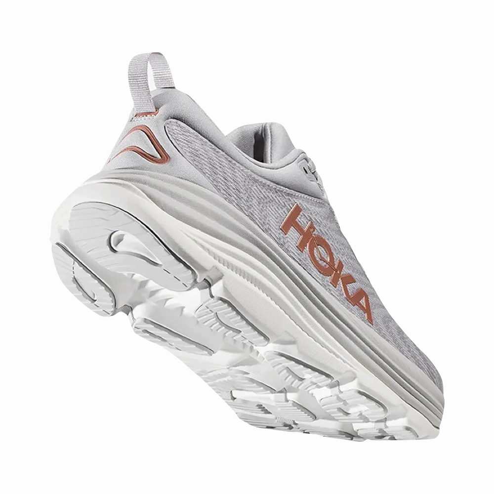 Support Zone Modern Look Hoka Women's Gaviota 5 Running Sneaker in Harbor Mist/Rose Gold