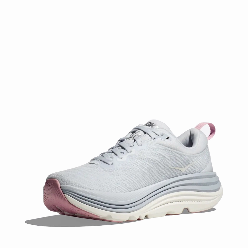 Hoka Women's Gaviota 5 Running Sneaker in Sea Ice/Pink Twilight morning jog