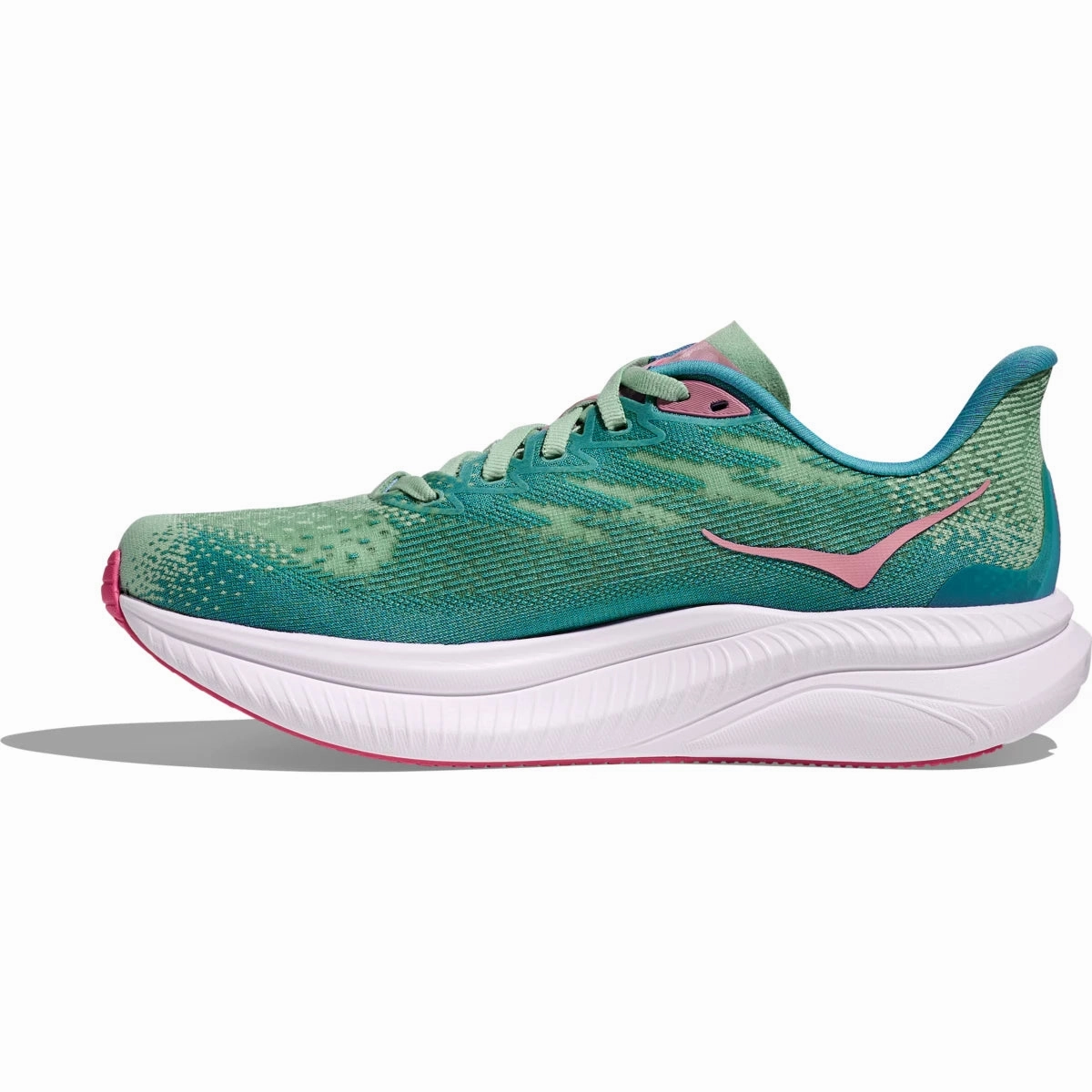 Hoka Women's Mach 6 Sneaker in Jadeite/Alpine Blue Light Touch elegant design