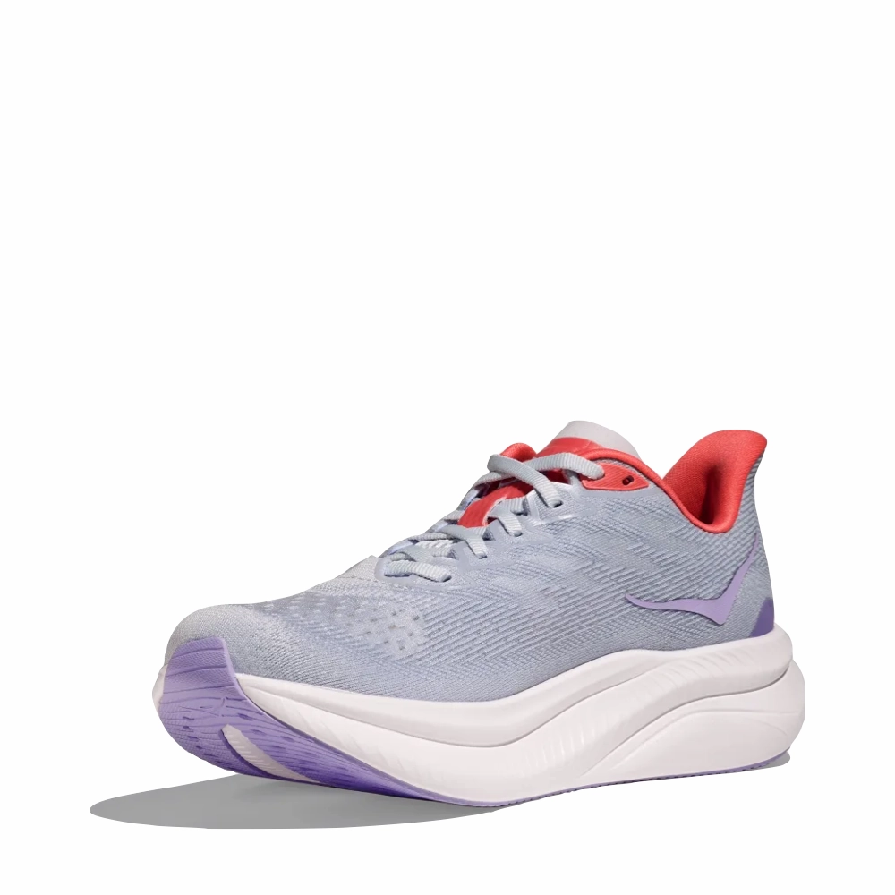 Adjustable lacing Hoka Women's Mach 6 Sneaker in Pale Dusk/Gull